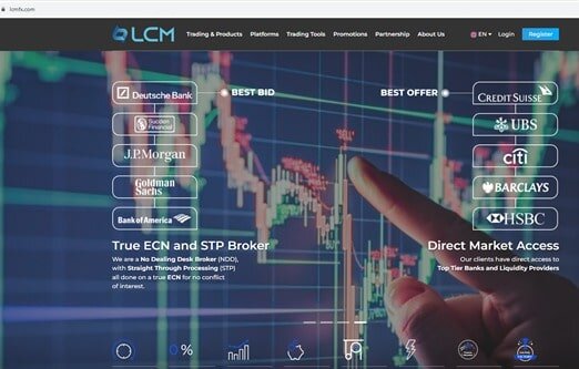 Сайт компании LCM LTD. Источник: https://www.lcmfx.com/