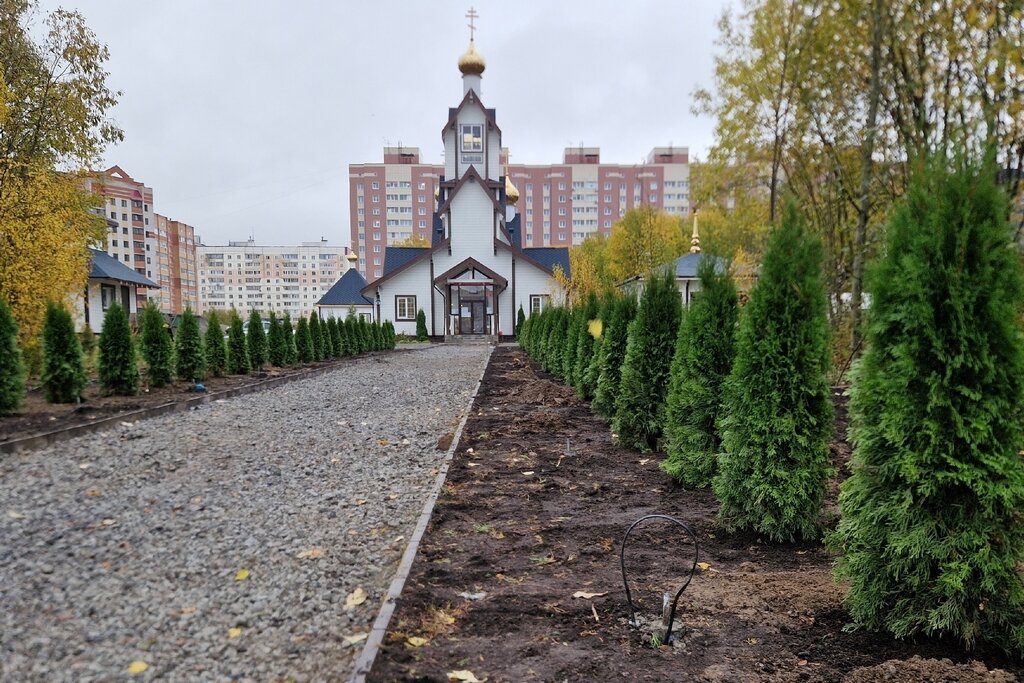    Аллею у церкви преподобного Сергия Радонежского предложил создать прихожанин. Здесь уже посадили 68 туй, скоро установят фонари, дорогу выложат брусчаткой.