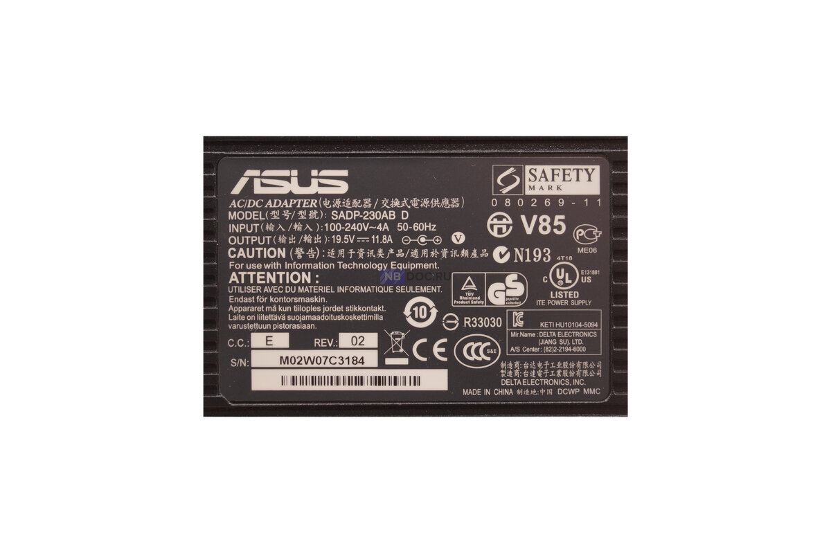 Блок питания 230W для ноутбука Asus ROG G751JY Premium 