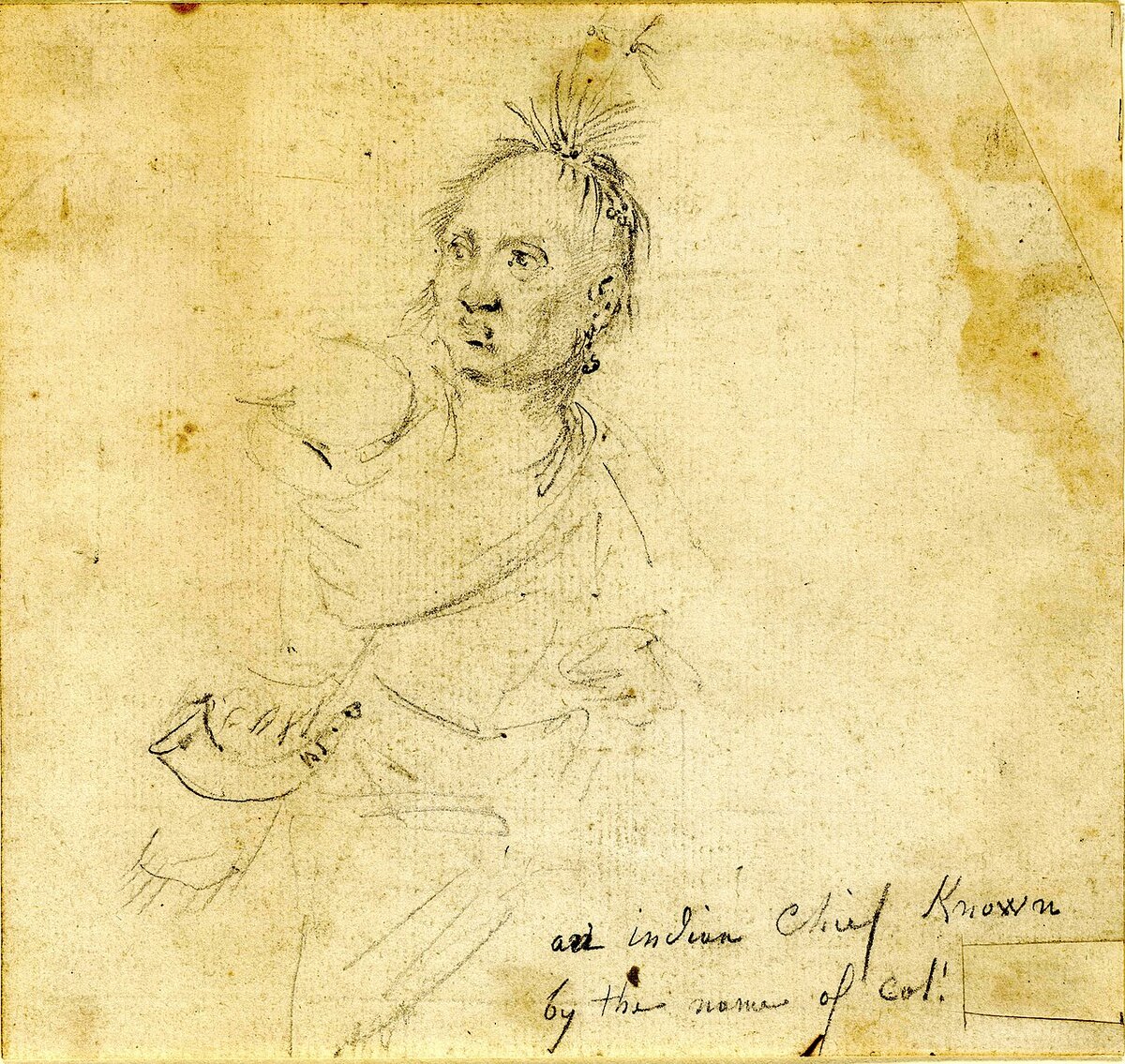 Полковник Луи Кук, карандашный набросок с натуры, 1786 г. 