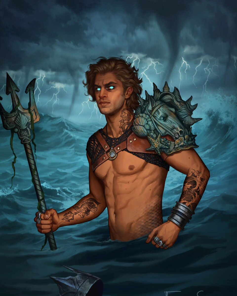 Вот так в представлении художницы выглядит молодой Посейдон.