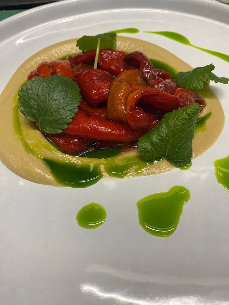 Печеные перцы с соусом из баклажан #chefmfkos