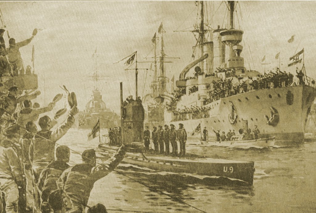 Возвращение U-9 из боевого похода