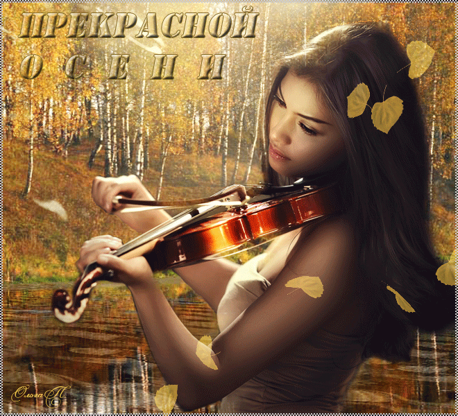 Тихо поет душа. Поющая осень. Осень играет на скрипке. Добрый вечер с музыкальными инструментами. Осенняя мелодия души.
