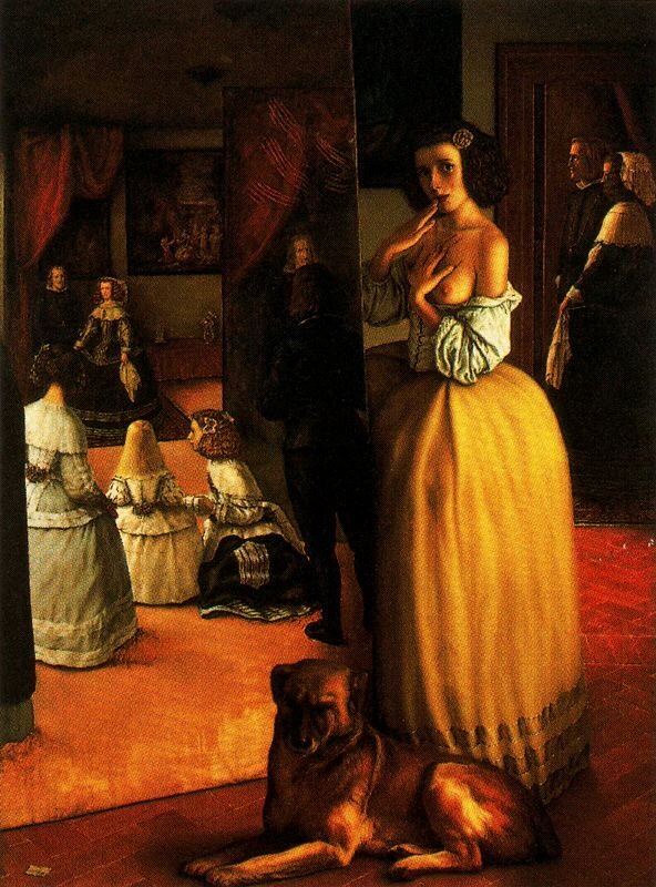 Иллюстрация: чрезвычайно популярный современный испанский живописец Дино Вальс (Dino Valls, р. 1959). Для среза я подобрал постмодернистское полотно "В особняке", до предела наполненное различными символами и экивоками