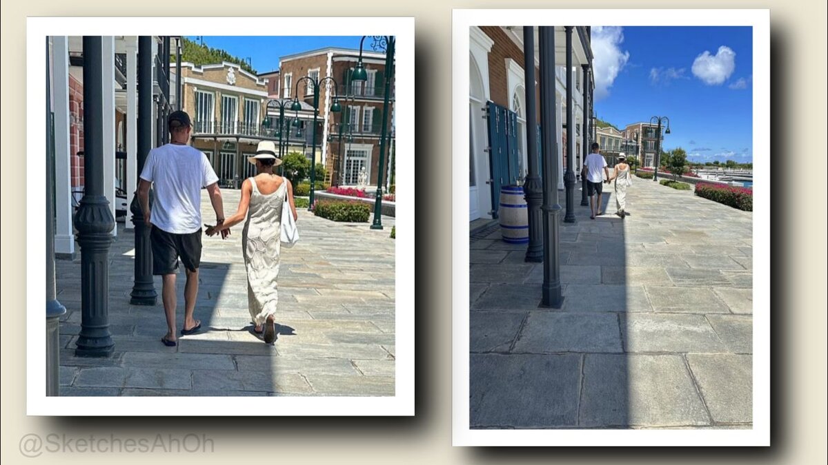 Коллаж автора. Интересный образ: Гарри в тени, Меган на свету, а в небе облачко-сердечко)))