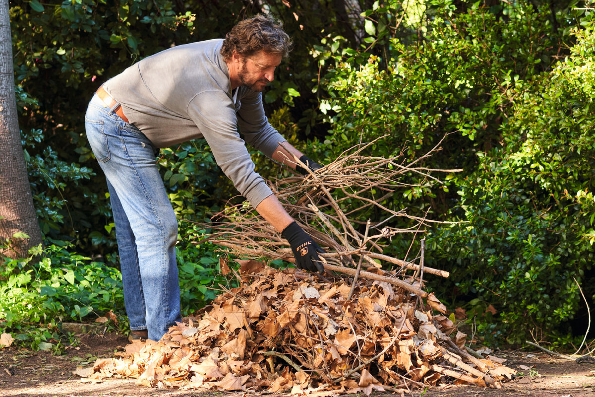 Сбор природного материала для мульчи