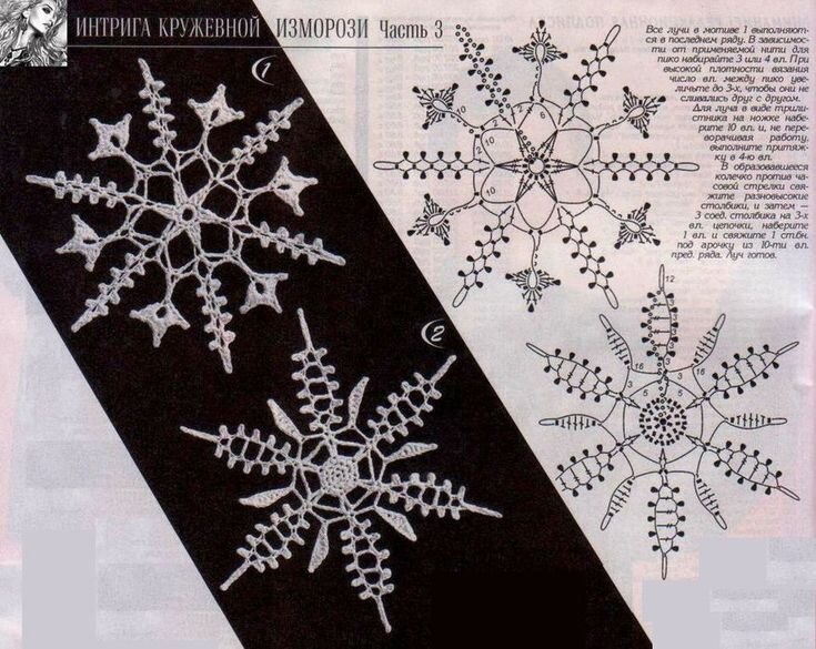 Снежинки вязанные крючком со схемами