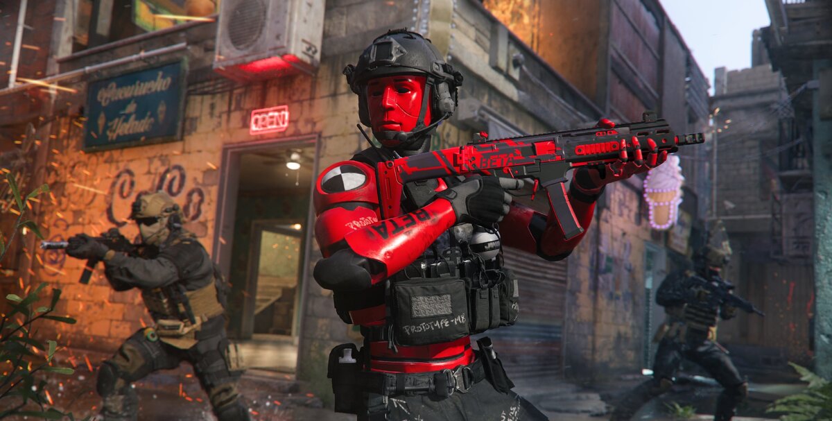 Обычно до стадии таких скинов проходит хотя бы пара месяцев после релиза — в Modern Warfare 3 яркие красные манекены бегали уже в бете