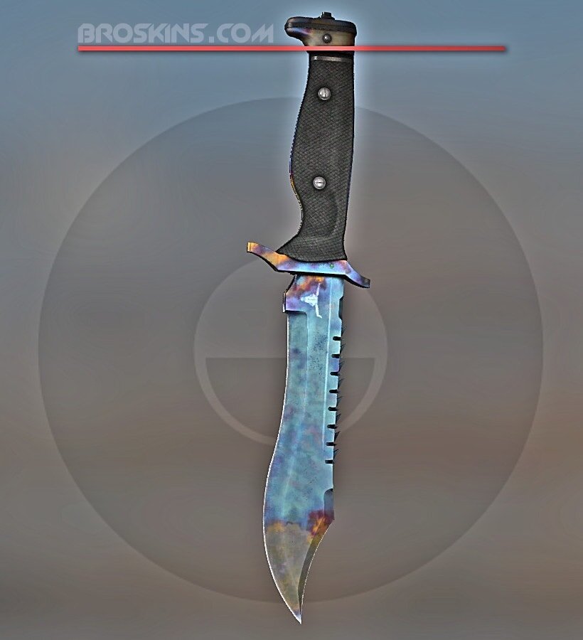 Bowie Knife Case Hardened Seed 29 — один из лучших образцов для этого ножа. 85% лезвия синего цвета, включая защиту для пальцев. Голова буйвола, выгравированная на основании ножа, хорошо видна на простом синем фоне. Только кончик этого ножа золотой.