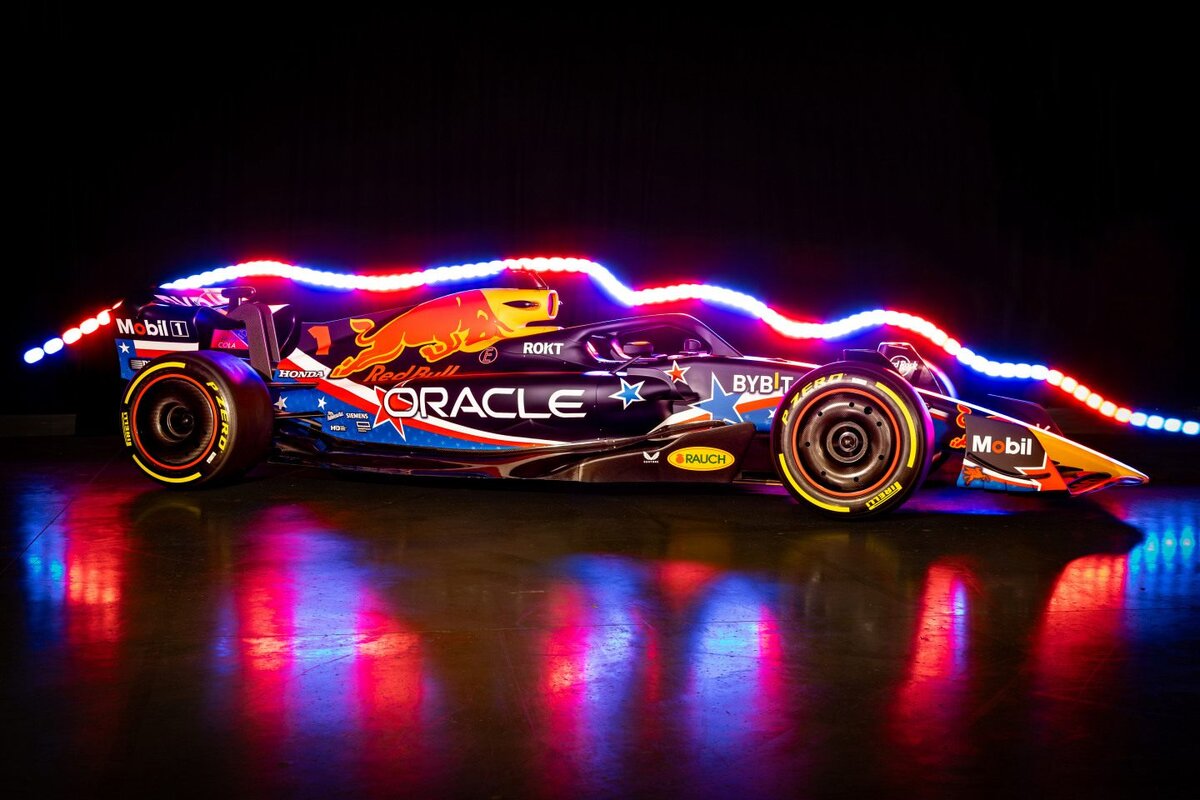 Раскраска Red Bull RB19 на Гран При США-2023Фото: Red Bull Content Pool  📷
