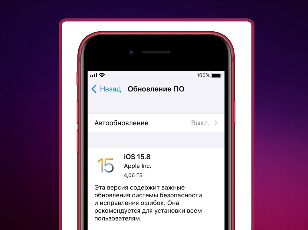 Прошивка iOS 15.8