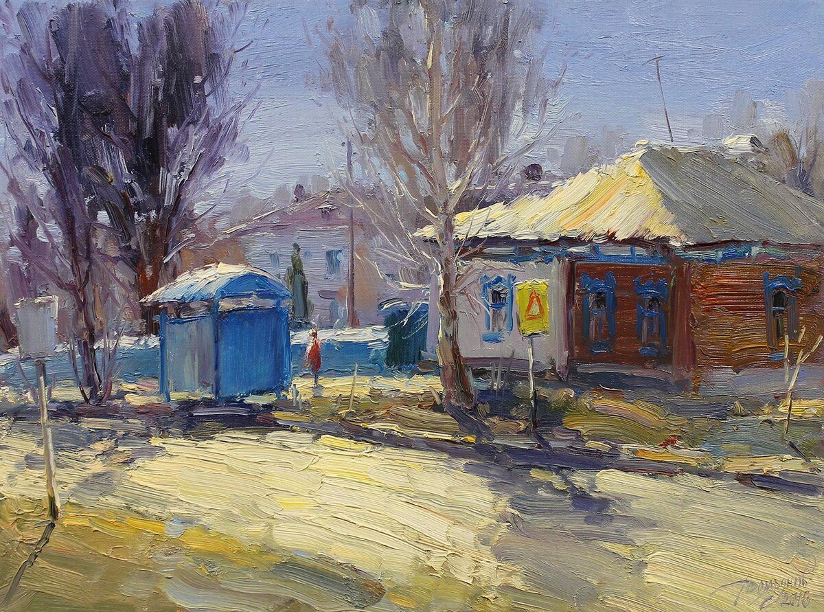 "Солнечный апрель", холст, масло, 45 x 60 см, 2018 г.