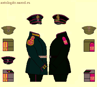 Схема обмундирования 15-го Туркестанского стрелкового батальона на 1906 год