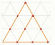 Задание 1.
Из нескольких спичек выложена фигура, как показано на рисунке. Сейчас тут можно увидеть два треугольника —— со стороной в 2 спички и со стороной в 3 спички.