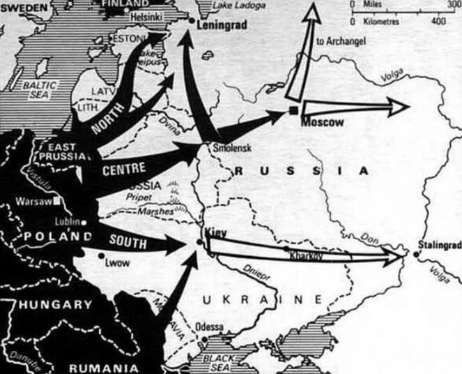 План нападение на СССР «Барбаросса» (иллюстрация из открытых источников)