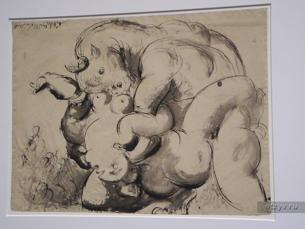 Пикассо "Минотавр и женщина"