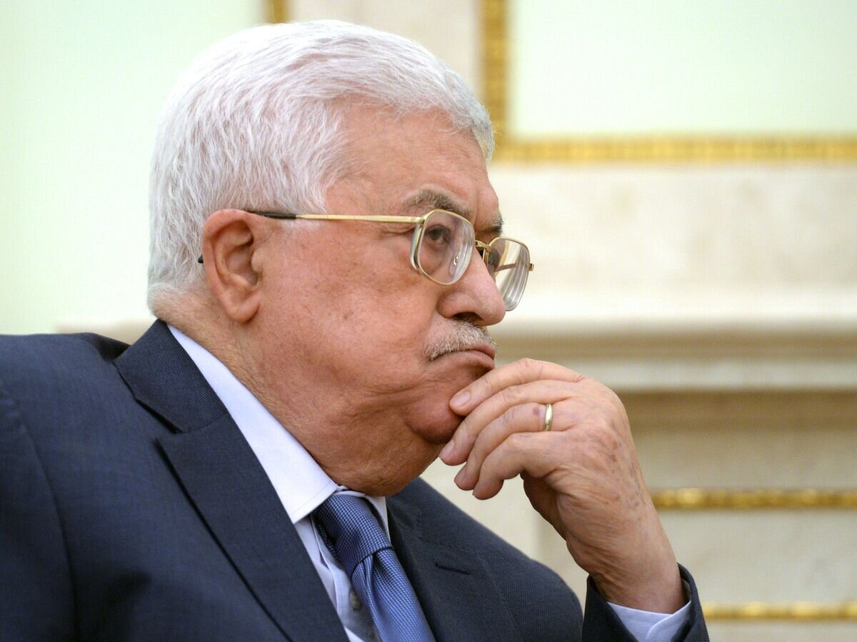    Президент государства Палестина Махмуд Аббас во время встречи с президентом РФ Владимиром Путиным. 14 июля 2018© РИА Новости / Сергей Мамонтов