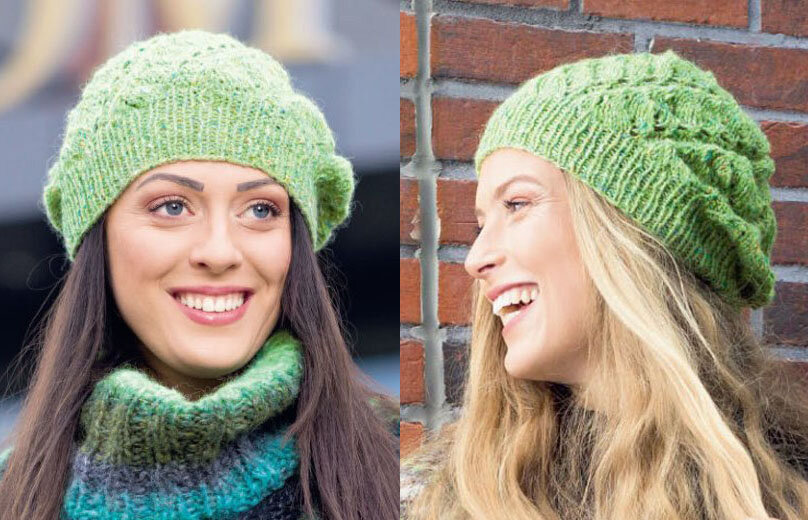 ЗЕЛЕНАЯ ШАПКА Теплая шапочка из твидовой пряжи модного светло-зеленого цвета. Немного свежести осенью и зимой не помешает!
