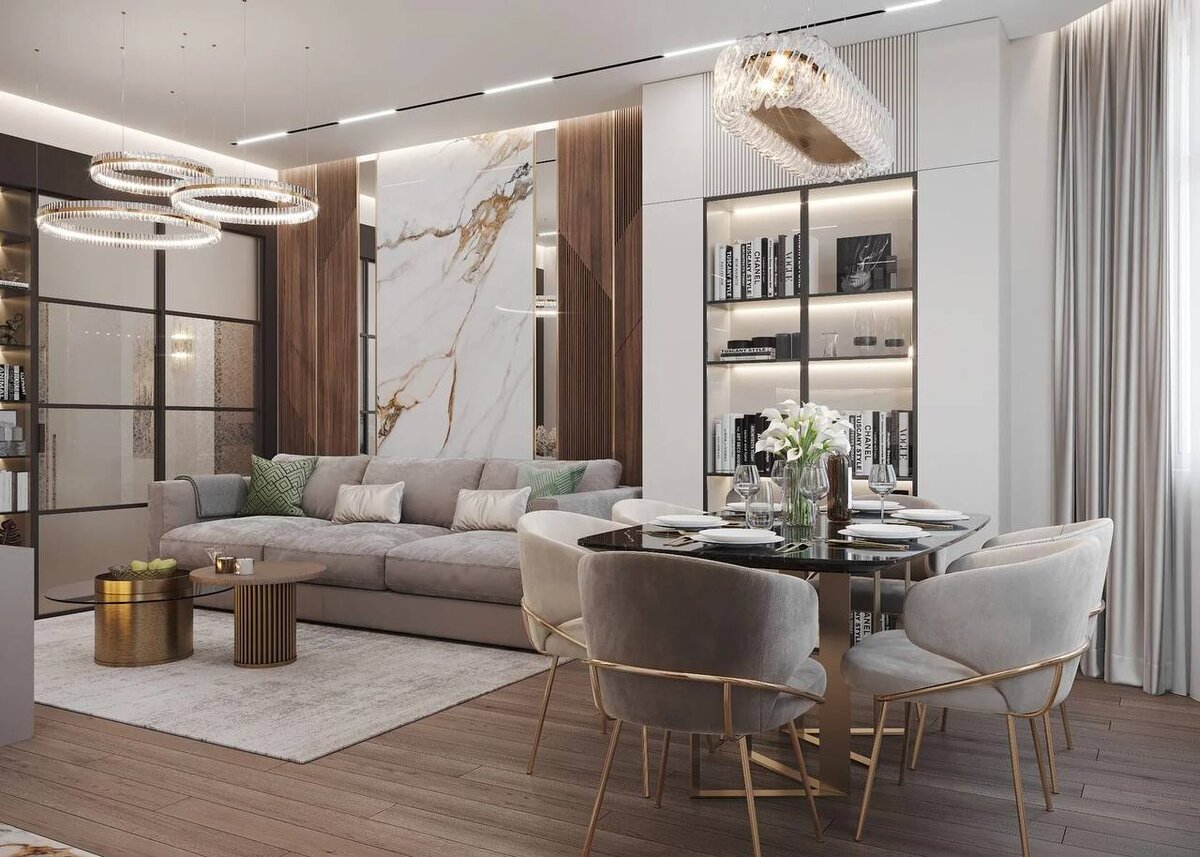 Интерьер Гостинной С Кухней В Доме фото 22