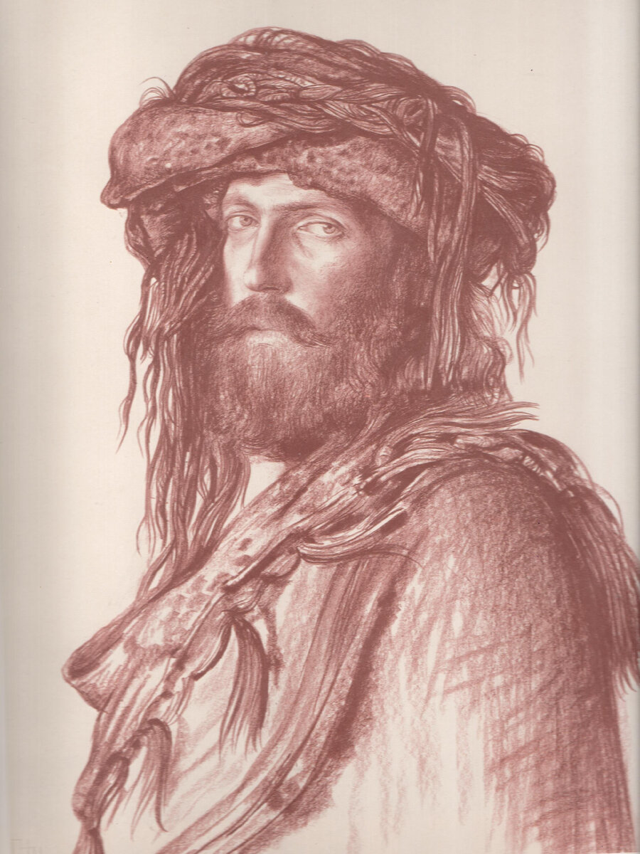 "Абу Лала Марии (по мотивам поэмы Аветика Исаакяна)", картон и сангина, 1978