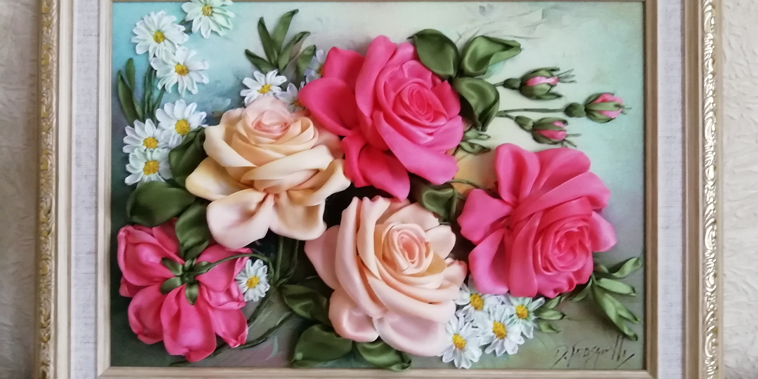 Презентация картины "Розы и ромашки". Моё возвращение.