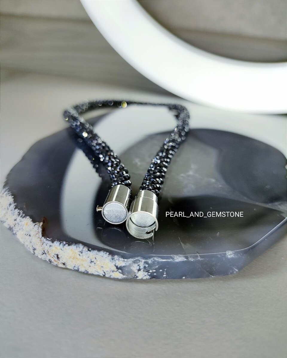 Авторский чокер из натурального терагерца с использованием фурнитуры премиум-сегмента с родиевым покрытием. Автор: PEARL & GEMSTONE. ACCESSORIES