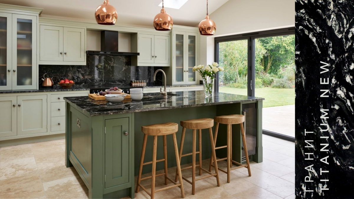 Столешница из чёрного гранита