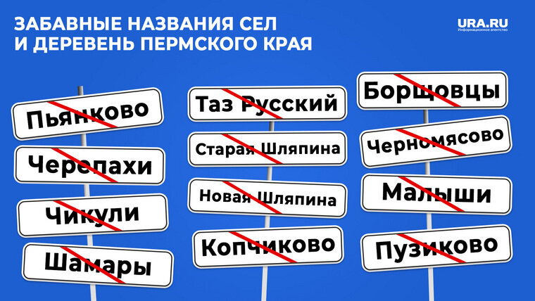    Забавные названия деревень в Пермском крае URA.RU