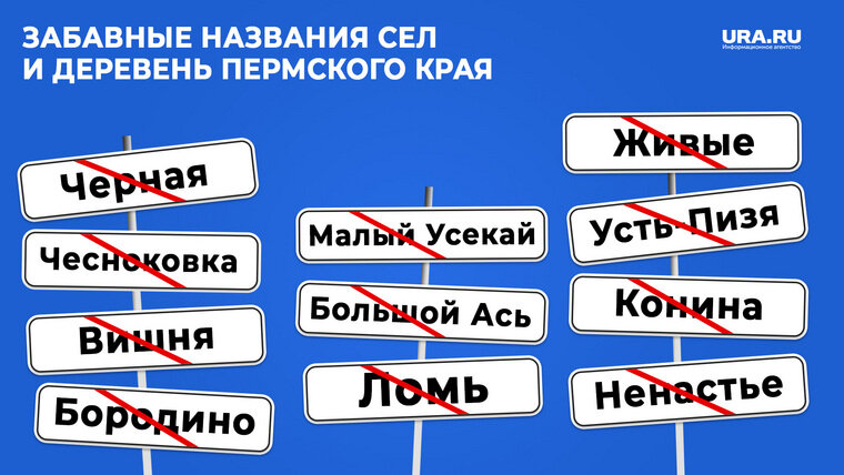    Забавные названия деревень в Пермском крае URA.RU