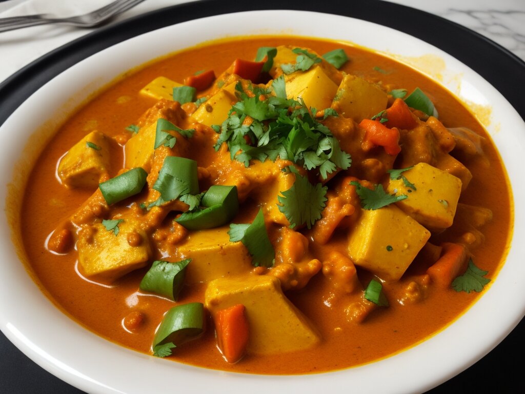 Карри - это ароматное блюдо индийской кухни, представляющее собой рагу из овощей, бобовых или мяса в пряном соусе.-2