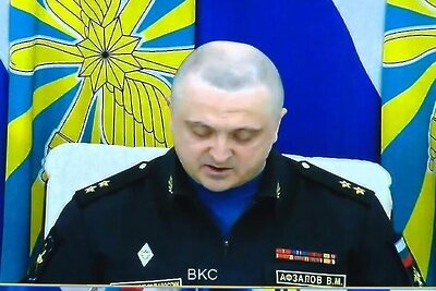    Главнокомандующий Воздушно-космическими силами России, генерал-полковник Виктор Афзалов ©скриншот видео Минобороны РФ