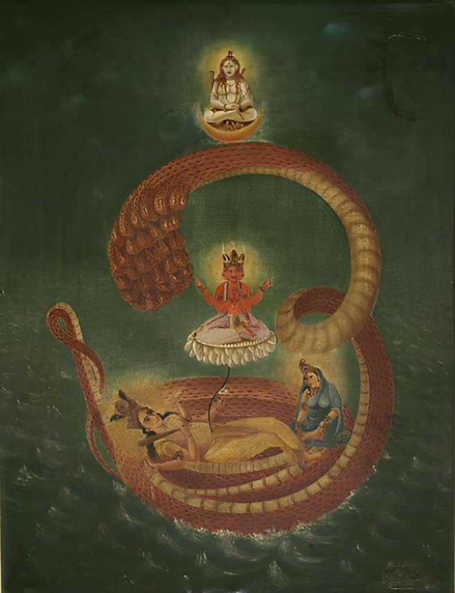 Тысячеглавый Змей Шеша - брат Васуки. Изображение: radhikayai.tumblr.com