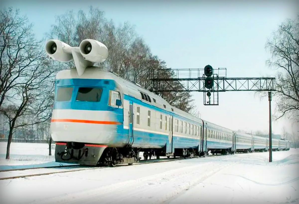 Реактивный поезд в СССР.