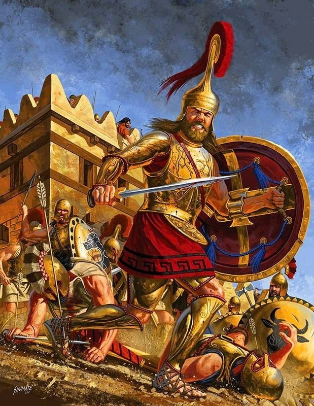 Микенские воители в представлении современного художника