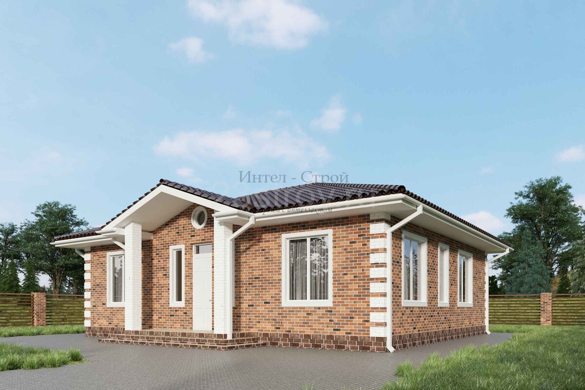 Дом Одноэтажный Кирпичный Проект 100 М2 фото 7