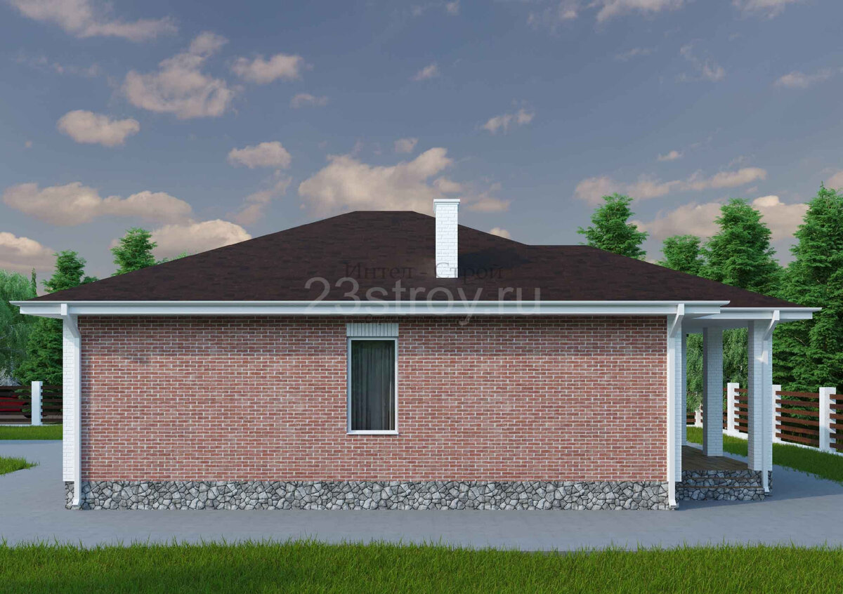 Дом Одноэтажный Кирпичный Проект 100 М2 фото 8