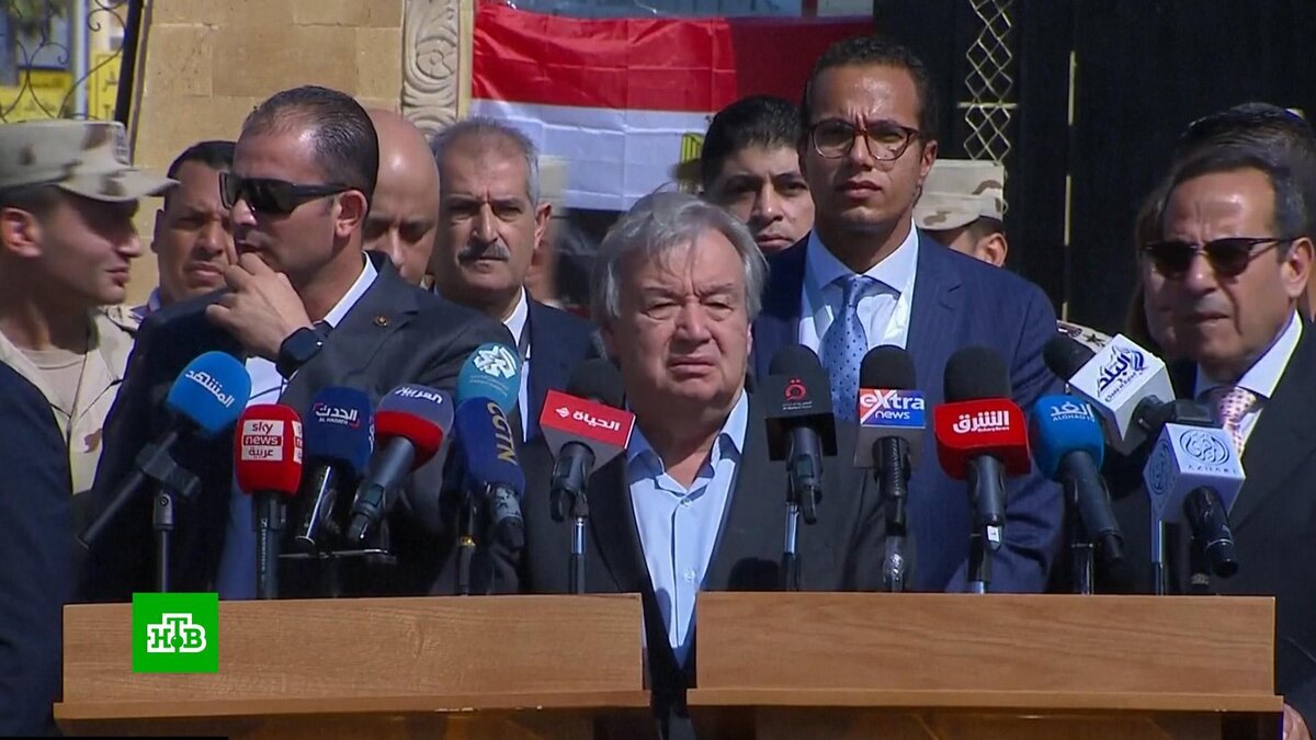    Генсек ООН приехал на границу Египта и сектора Газа, чтобы добиться открытия КПП