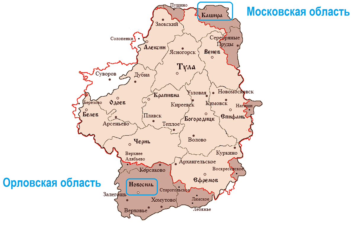 Карта алексин тульской. Карта Тульской губернии.