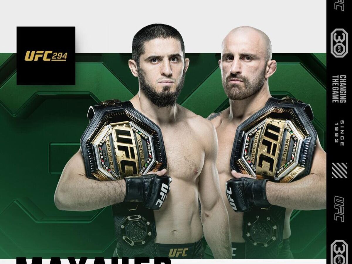    Афиша реванша Махачева против Волкановски на UFC 294© UFC Russia