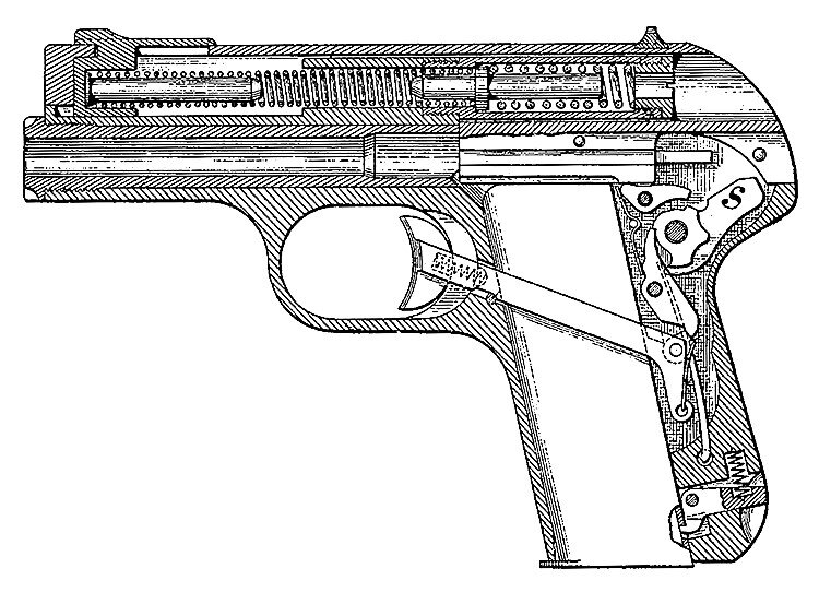 Устройство пистолета Пиппер-Байард.