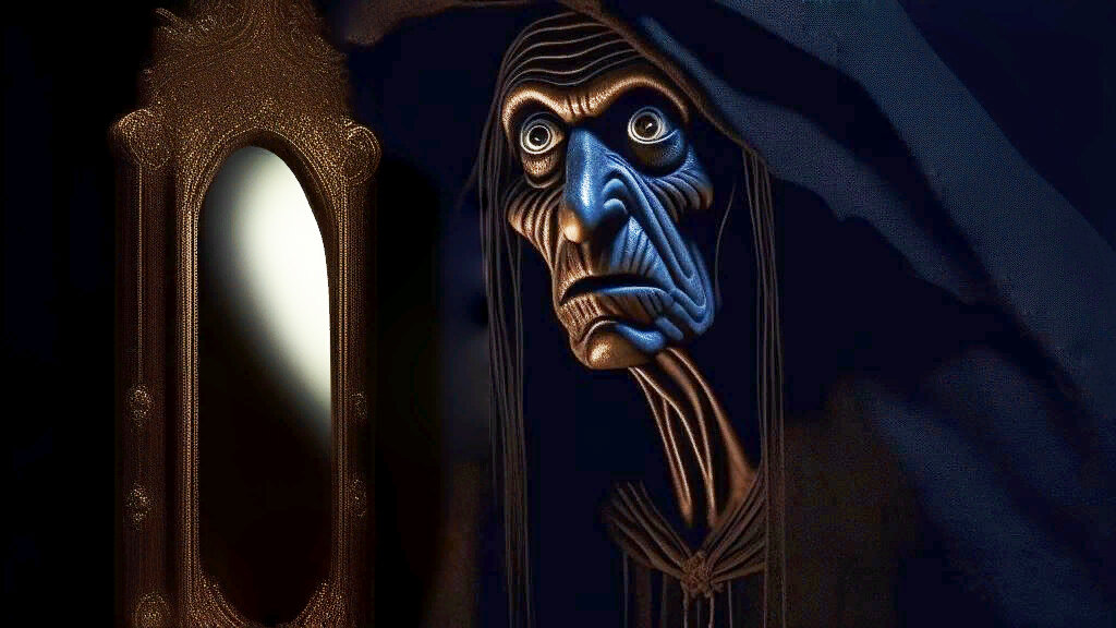 Незнакомец появился из зеркала.