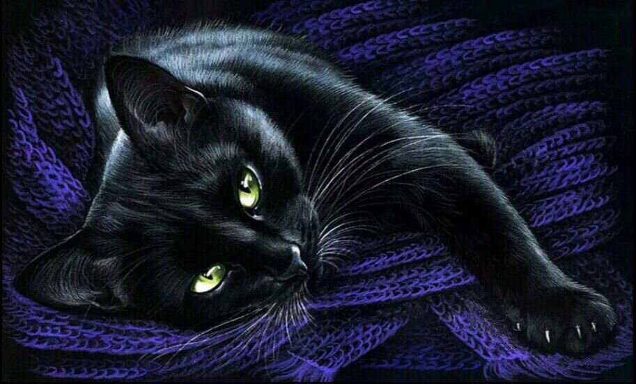 Чёрный кот на Хэллоуин. Поделка из бумаги для детей