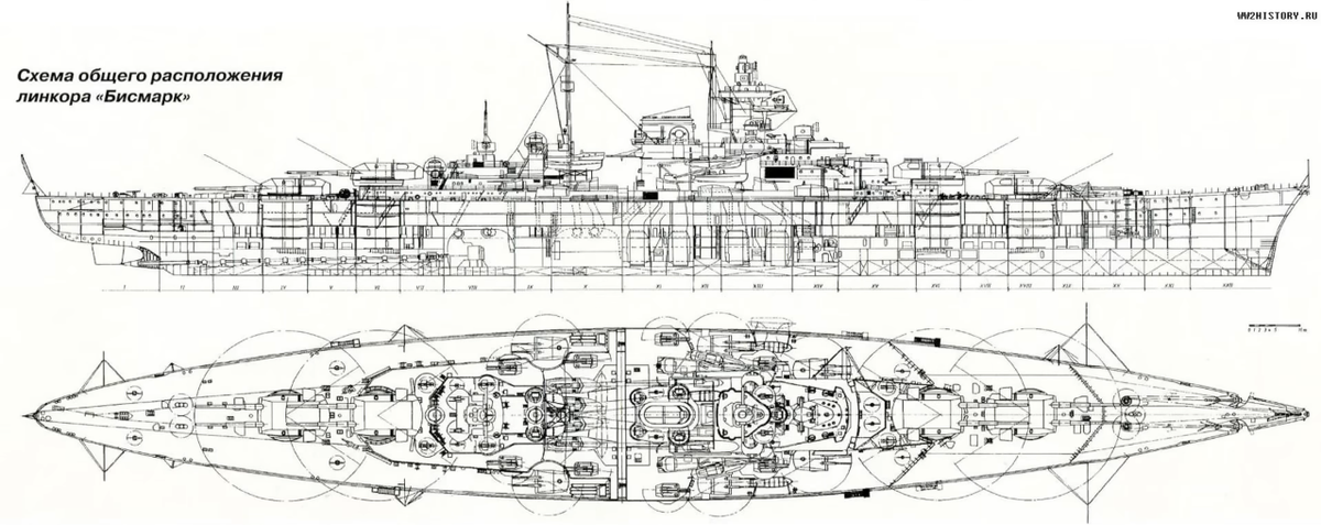 Bismarck 1939 чертеж