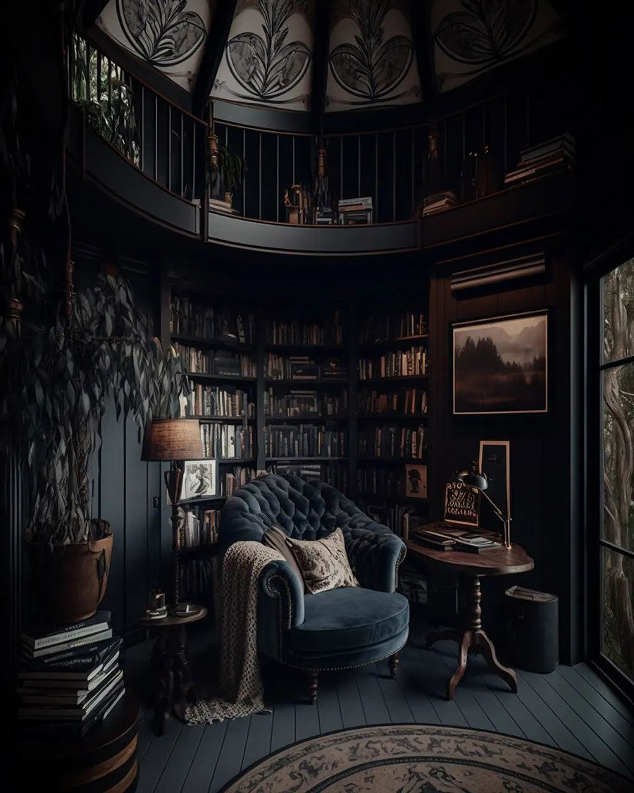 Dark academia интерьер