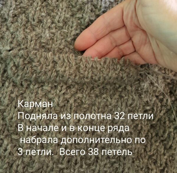 Объемный вязаный карман   Что придумала - то связала