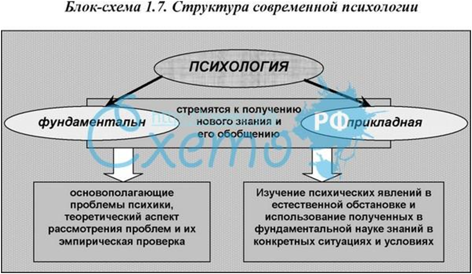 Структура психологии схема