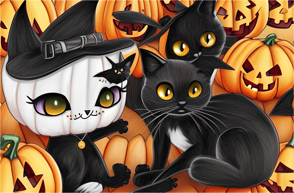 Черный кот, Хэллоуин, https://www.publicdomainpictures.net/