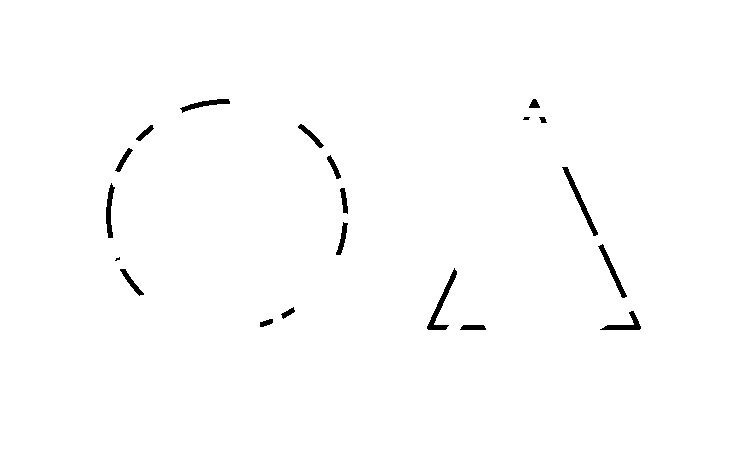 Человеческий мозг имеет тенденцию воспринимать полные формы, даже если эти формы являются неполными.