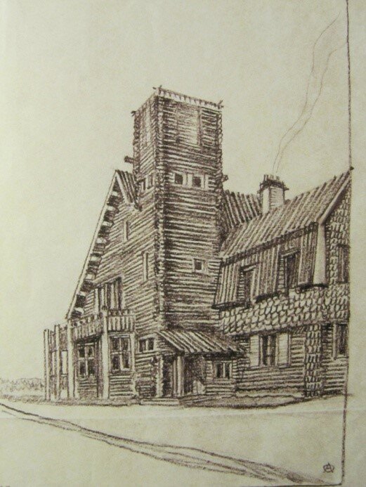 А.А. Оль. Загородный дом Л.Н. Андреева. Эскиз. 1907. ГМИ СПб